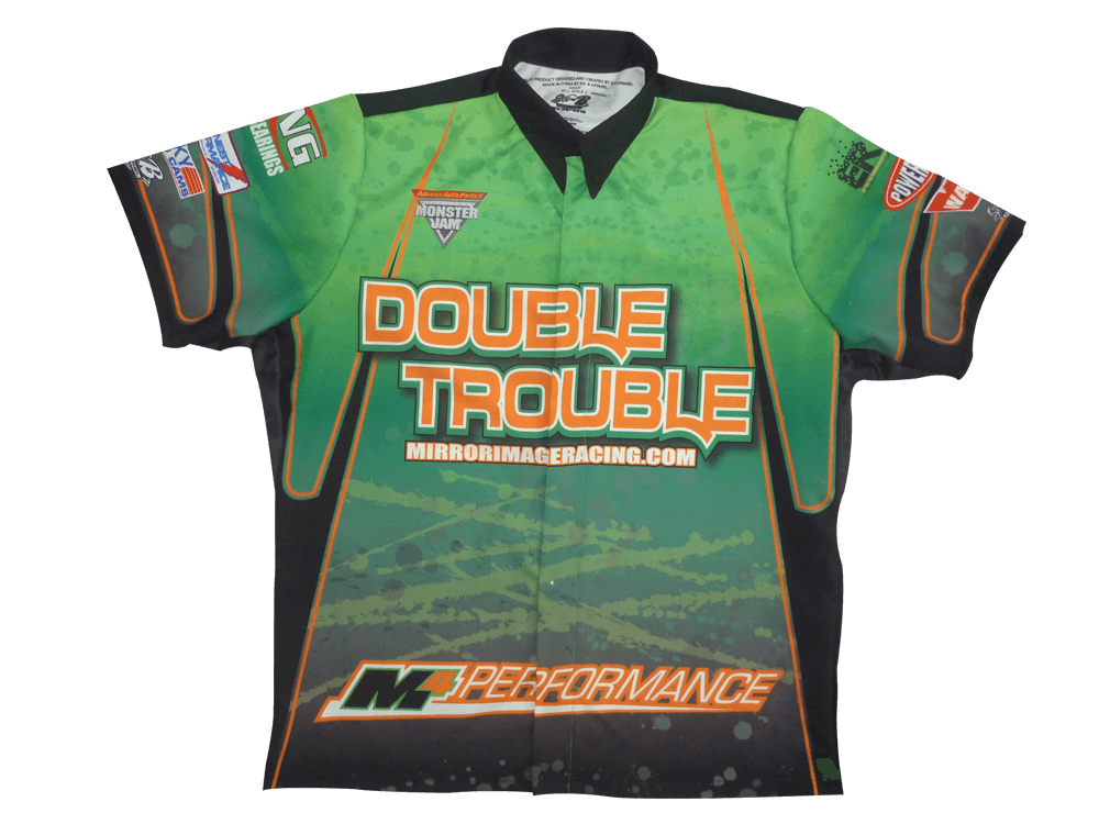 Black and Brown Racing Crew Shirt with Gradient and Classic Styling 5 Custom Arc Racing Crew Shirt product view