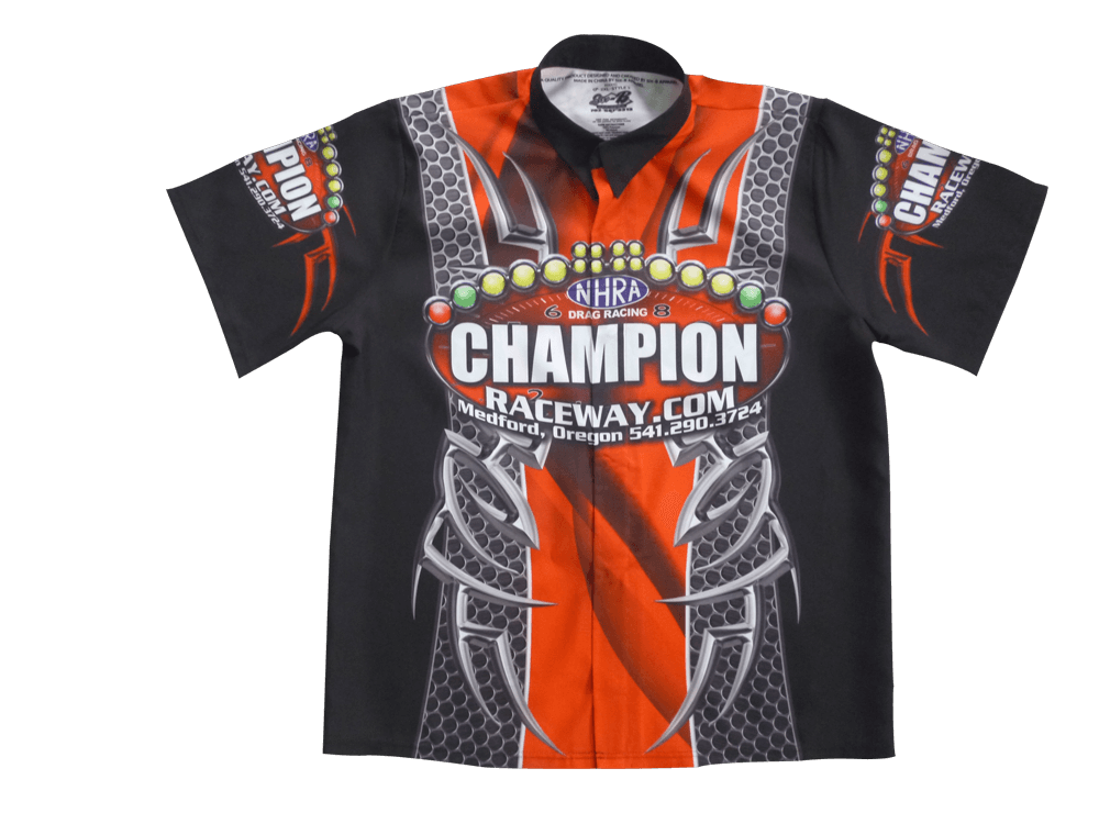 Black and Burgundy Racing Crew Shirt with Abstract Graphic and Horizon Styling 6 Custom Signal Racing Crew Shirt product view