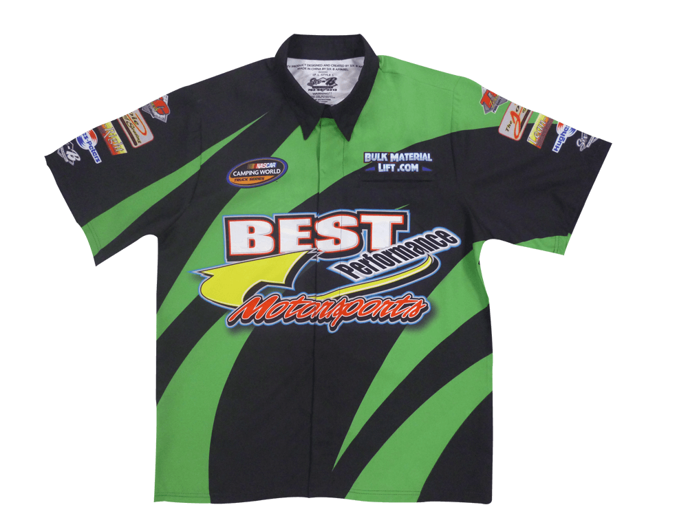 Black and Brown Racing Crew Shirt with Gradient and Classic Styling 6 Custom Block Racing Crew Shirt product view