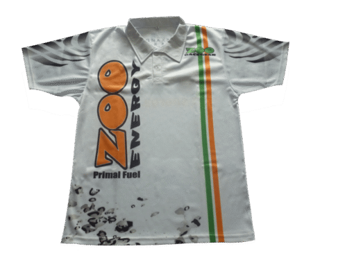 Silver and Slate Racing Crew Shirt with Contrast Panel and Wave Styling 7 Silver and Slate racing crew shirt with contrast panel styling