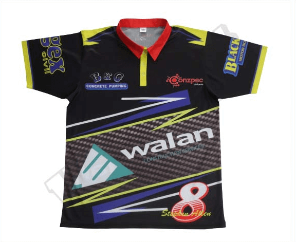 Black and Emerald Racing Crew Shirt with Contrast Panel and Retro Styling 5 Custom Fusion Racing Crew Shirt product view