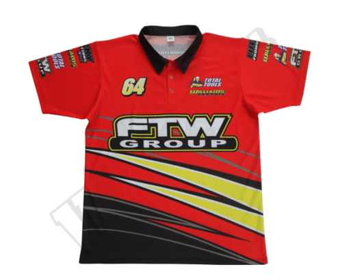 Red and Black Racing Crew Shirt with Contrast Panel and Training Styling 12 Red and Black racing crew shirt with contrast panel styling