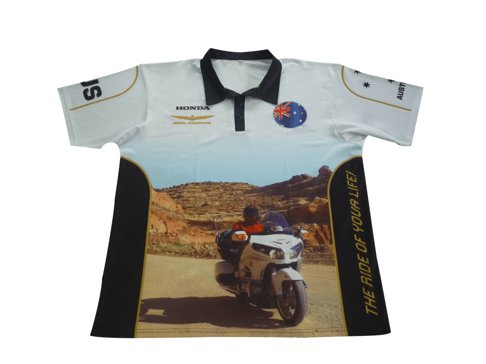Black and Red Racing Crew Shirt with Clean Panel and Stencil Styling 5 Custom Dynamic Racing Crew Shirt Design product view