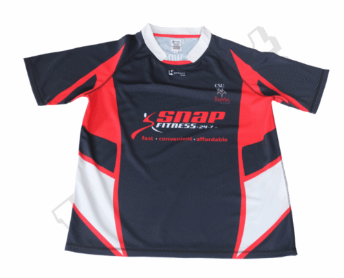 Charcoal and Navy rugby jersey with contrast panel styling