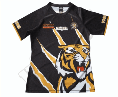 Black and White rugby jersey with contrast panel styling