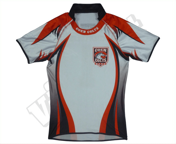 Navy and Slate Rugby Jersey with Clean Panel and Retro Styling 5 Custom Fusion Rugby Jersey product view