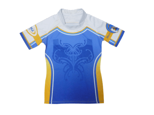 Royal Blue and Sky Blue rugby jersey with clean panel styling