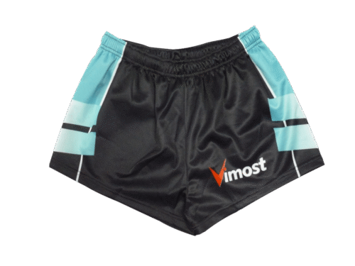 Charcoal and Silver Rugby Shorts with Clean Panel and Retro Styling 8 Charcoal and Silver rugby shorts with clean panel styling