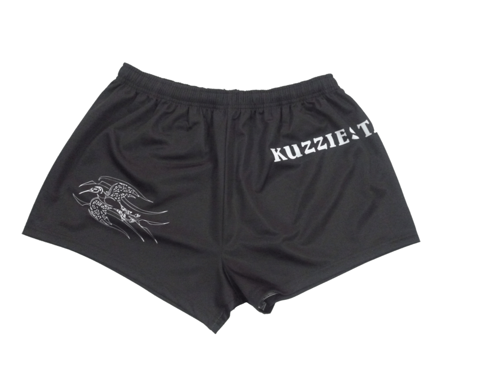 Black and Orange Rugby Shorts with Clean Panel and Contrast Styling 6 Custom Crest Rugby Shorts product view