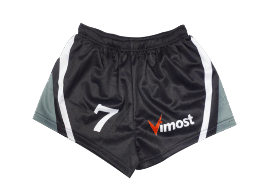 Charcoal and Silver Rugby Shorts with Clean Panel and Abstract Styling 7 Charcoal and Silver rugby shorts with clean panel styling