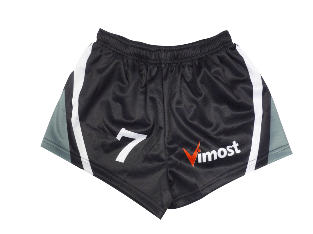 Red and Burgundy Rugby Shorts with Contrast Panel and Angular Styling 5 Custom Abstract Rugby Shorts product view