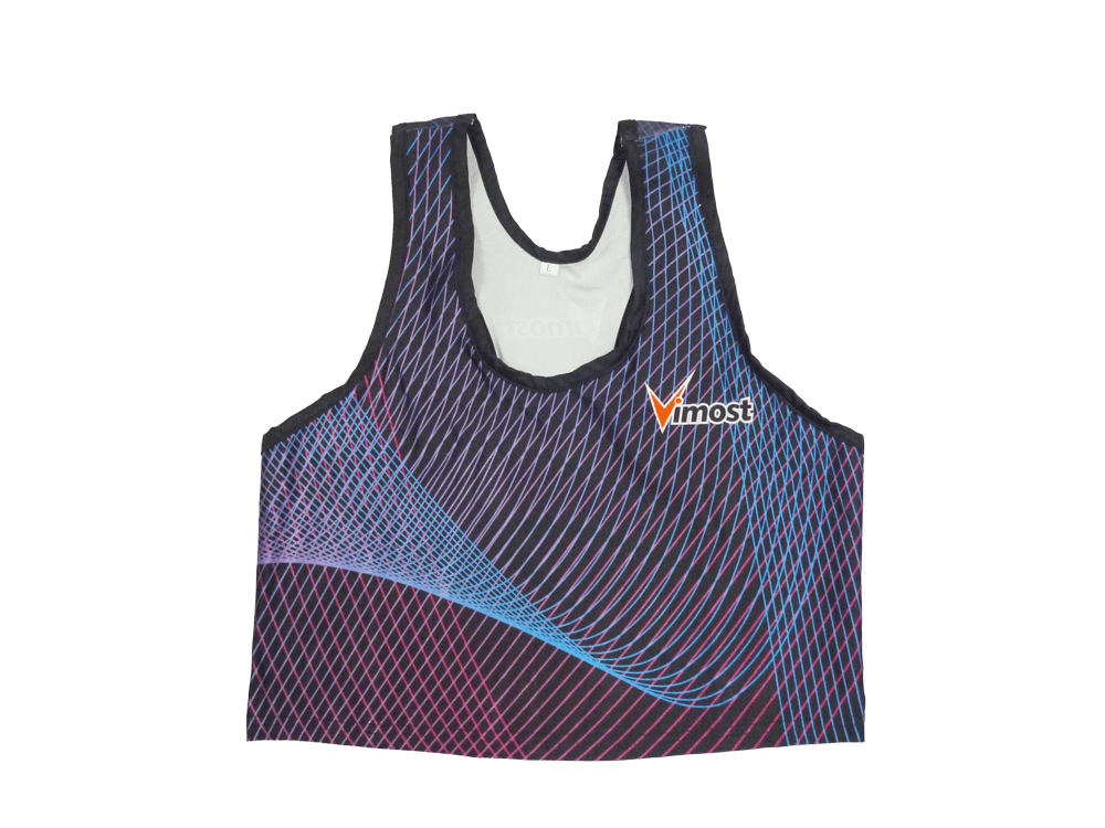 Slate and White Running Vest with Clean Panel and Geometric Styling 17 Slate and White running vest with clean panel styling