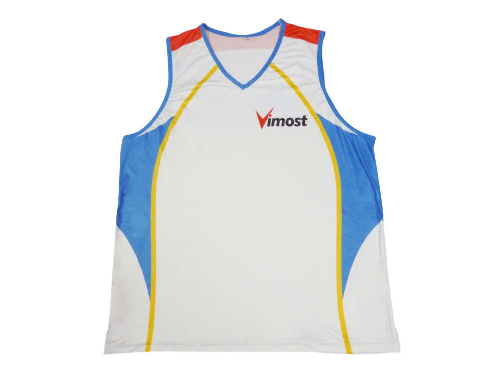 White and Sky Blue Running Vest with Contrast Panel and Angular Styling 17 White and Sky Blue running vest with contrast panel styling