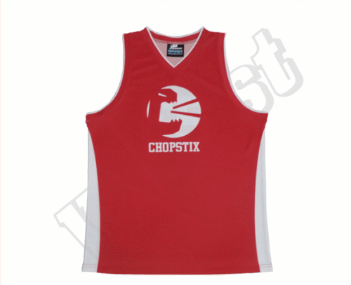 Red and Silver Team Singlet with Contrast Panel and Stripe Styling 12 Red and Silver team singlet with contrast panel styling