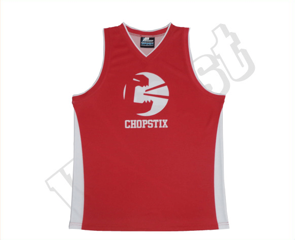 Silver and Burgundy Team Singlet with Contrast Panel and Abstract Styling 6 Custom Stripe Team Singlet product view