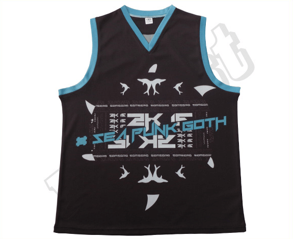 Black and Sky Blue Team Singlet with Contrast Panel and Match-Day Styling 17 Black and Sky Blue team singlet with contrast panel styling