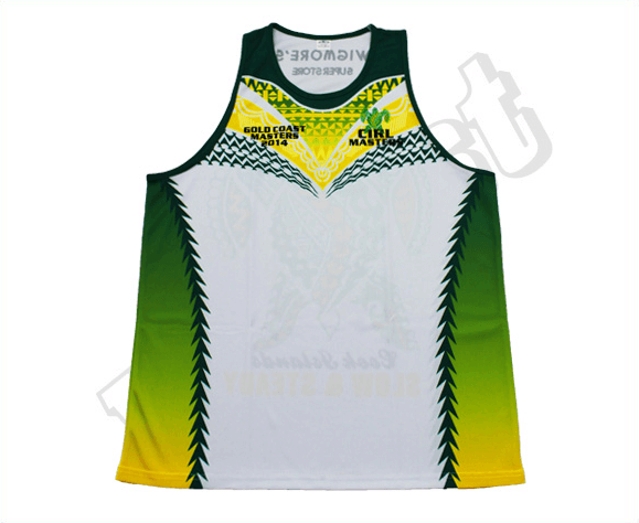 Emerald and Charcoal Team Singlet with Contrast Panel and Crest Styling 6 Custom Dynamic Team Singlet product view