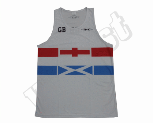 Silver and Burgundy Team Singlet with Contrast Panel and Abstract Styling 7 Silver and Burgundy team singlet with contrast panel styling