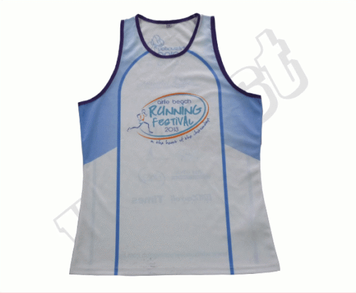 Silver and Sky Blue Team Singlet with Contrast Panel and Retro Styling 14 Silver and Sky Blue team singlet with contrast panel styling