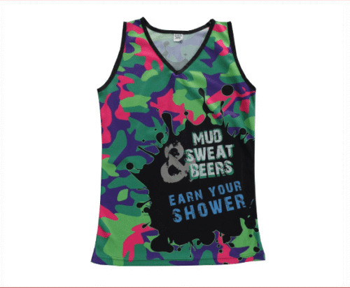 Black and Emerald team singlet with contrast panel styling