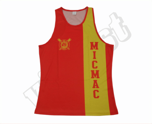 Red and Gold Team Singlet with Contrast Panel and Tournament Styling 9 Red and Gold team singlet with contrast panel styling