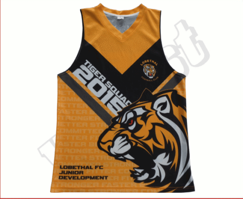 Black and Orange team singlet with contrast panel styling