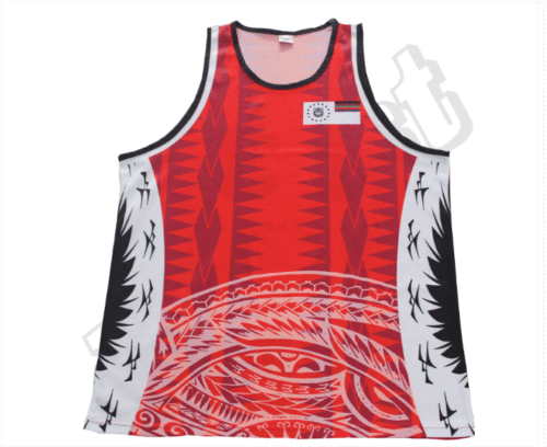 Red and Pink Team Singlet with Contrast Panel and Club Styling 8 Red and Pink team singlet with contrast panel styling