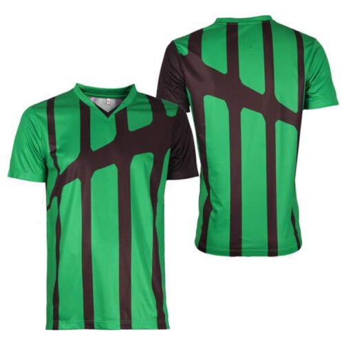 Emerald and Black soccer jersey with contrast panel styling