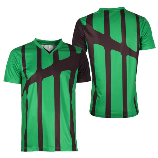 Black and Red Soccer Jersey with Contrast Panel and Angular Styling 5 Custom Wave Soccer Jersey product view