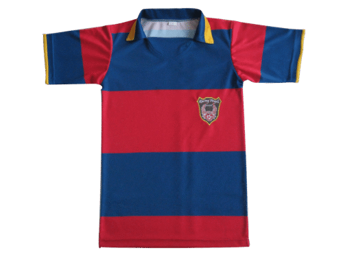 Navy and Red soccer jersey with clean panel styling