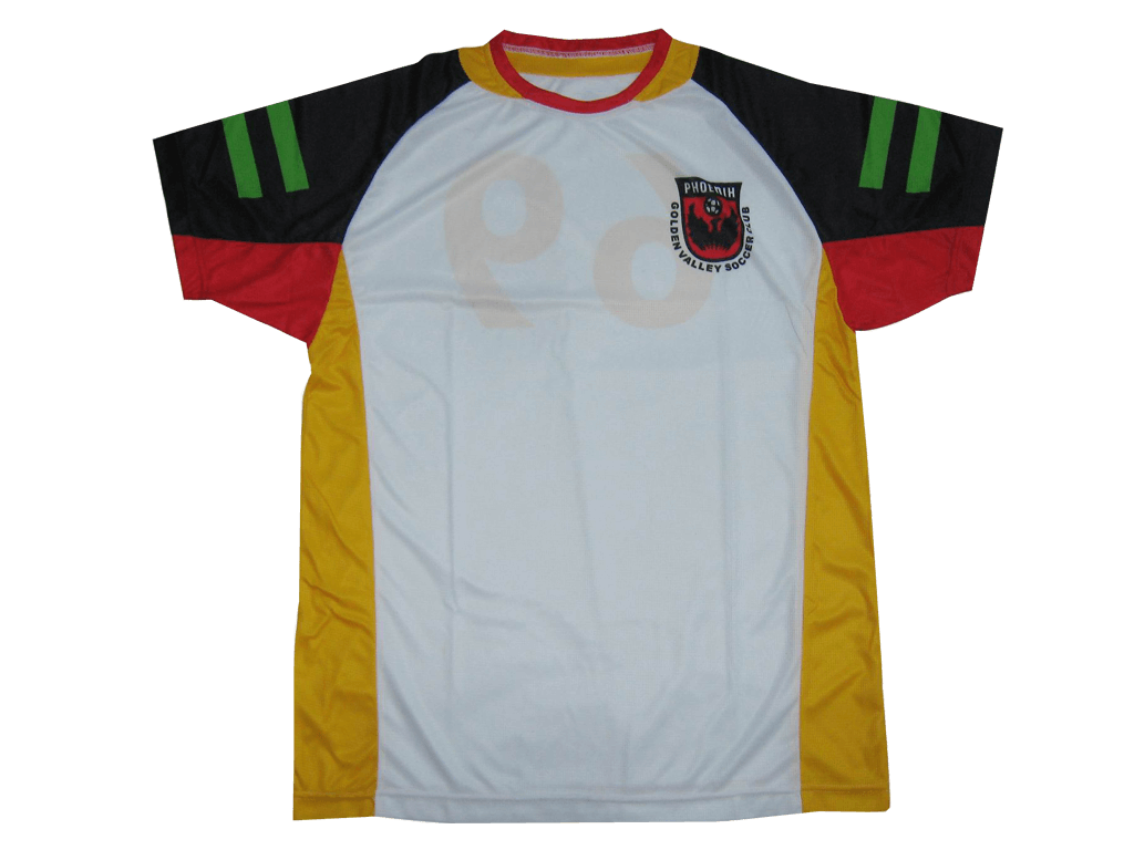 Emerald and Red Soccer Jersey with Abstract Graphic and Crest Styling 5 Custom Heritage Soccer Jersey product view