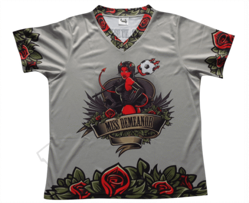 Slate and Silver soccer jersey with contrast panel styling