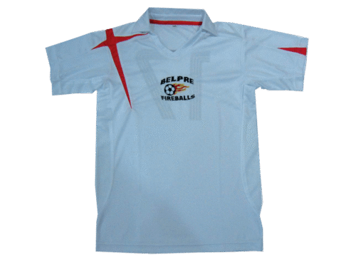 Silver and Sky Blue soccer jersey with contrast panel styling