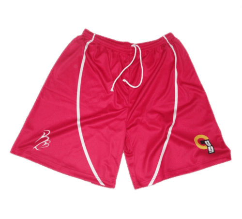 Red and Pink soccer shorts with clean panel styling