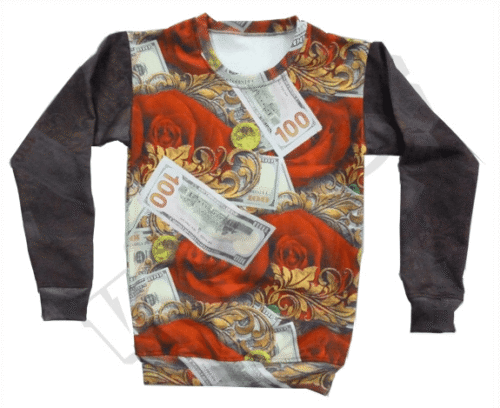 Charcoal and Red team sweatshirt with contrast panel styling