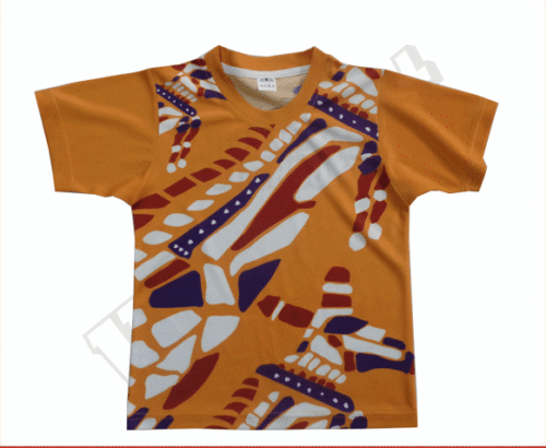 Orange and Brown Team T-Shirt with Contrast Panel and Contour Styling 11 Orange and Brown team t-shirt with contrast panel styling