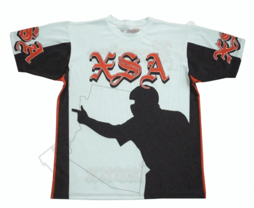 White and Black team t-shirt with contrast panel styling