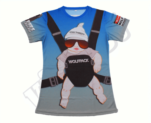 Slate and Royal Blue team t-shirt with contrast panel styling