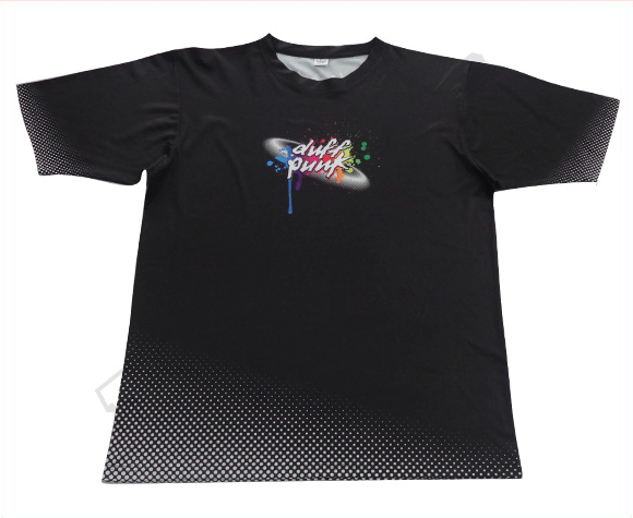 Black and Navy Team T-Shirt with Contrast Panel and Pulse Styling 5 Custom Geometric Team T-Shirt product view