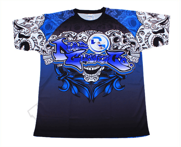 Slate and Royal Blue Team T-Shirt with Contrast Panel and Club Styling 6 Custom Pulse Team T-Shirt product view