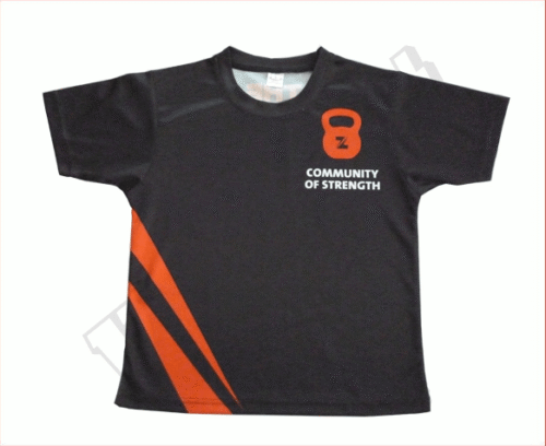 Charcoal and Orange Team T-Shirt with Contrast Panel and Retro Styling 13 Charcoal and Orange team t-shirt with contrast panel styling