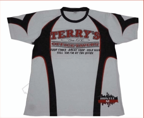 Silver and Black Team T-Shirt with Contrast Panel and Classic Styling 7 Silver and Black team t-shirt with contrast panel styling