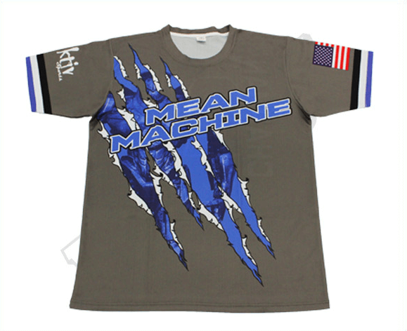 Slate and Brown Team T-Shirt with Contrast Panel and Contemporary Styling 17 Slate and Brown team t-shirt with contrast panel styling