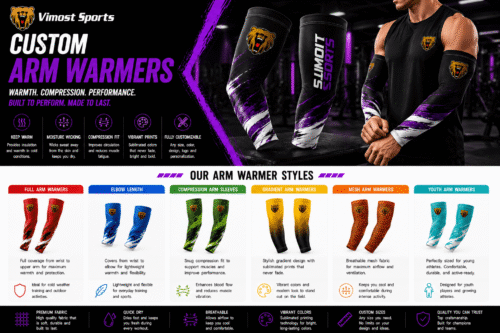Custom arm warmers for teams, brands, events and private label projects