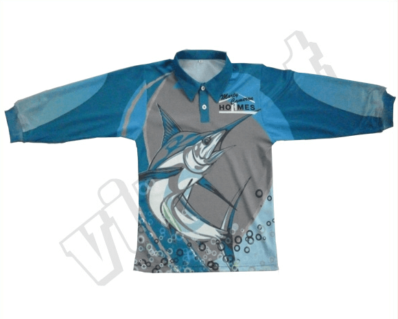 Slate and Red Fishing Shirt with Abstract Graphic and Contrast Styling 6 Custom Gradient Fishing Shirt product view