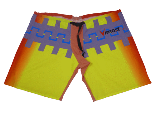 Custom Yellow Orange Geometric Ice Hockey Shorts product view