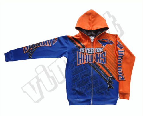 Navy and Royal Blue Team Hoodie with Contrast Panel and Tournament Styling 15 Navy and Royal Blue team hoodie with contrast panel styling