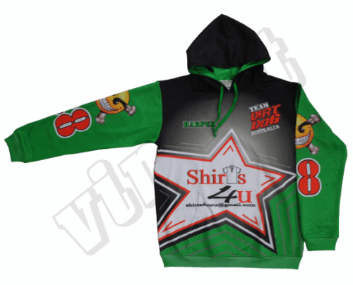 Emerald and Black team hoodie with contrast panel styling