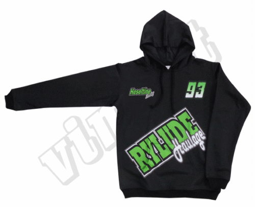 Black and Lime team hoodie with contrast panel styling