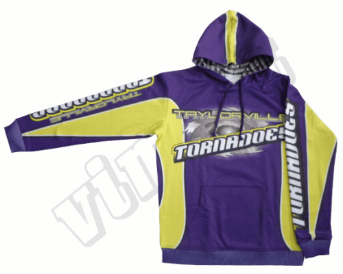 Navy and Yellow team hoodie with abstract graphic styling